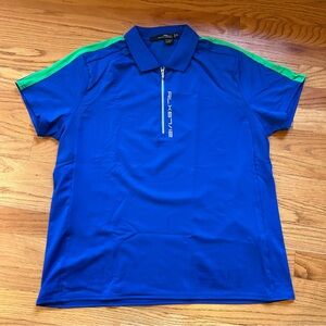RLX Women's Golf Shortsleeve Multi Zip Polo Blue Size XL